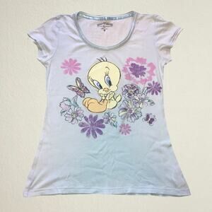 Looney Tunes tshirt Tweety Bird, flowers butterflies Y2K coquette kidcore